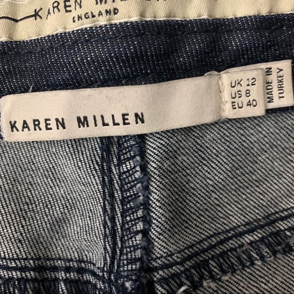 Karen Millen Dark Wash Capri Denim Trouser 8 - Picture 9 of 9